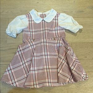 Janie and Jack Red Plaid Kids Formal Dress